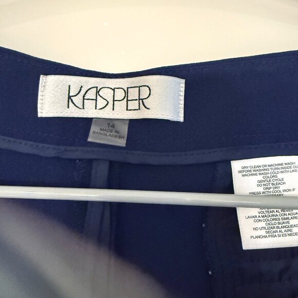 ECU - Size 14 - Kasper Navy Blue Suit Pants Straight Leg - Picture 2 of 3